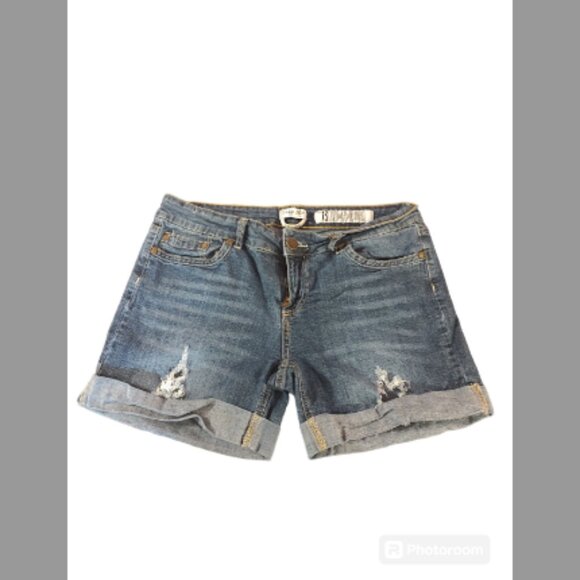 Indigo Rein Forever  Stretch Denim Distressed Jean Shorts - Picture 5 of 5